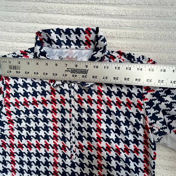 Sansoleil Womens Long Sleeve Houndstooth 1/4 Zip Shirt Top Medium UPF 50 Stretch - Picture 5 of 7